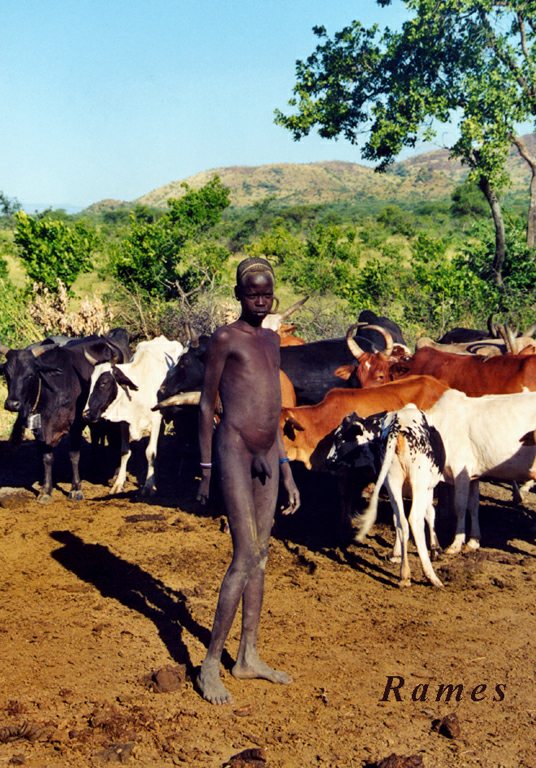 Als Rinderhirte braucht man keine Kleidung (Foto um 1990). © Rames D.