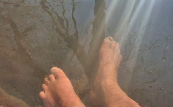 Footbath in a lake