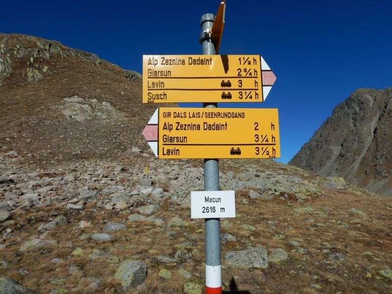 Piz Macun, 2889 m, Passhöhe 2616 m