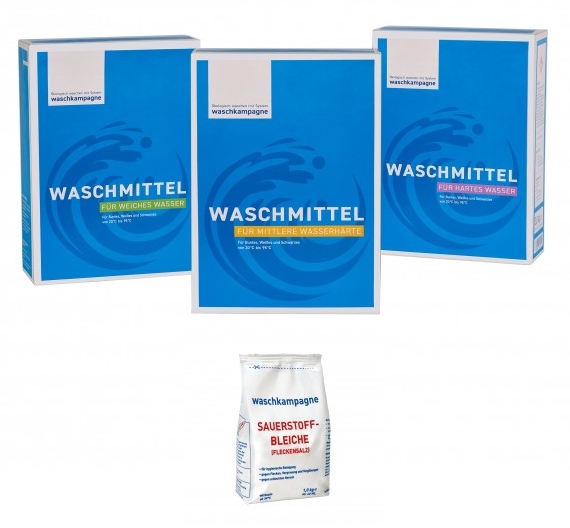 Waschkampagne: Detergent specially formulated for 3 water hardness levels