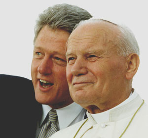 John Paul II with Bill Clinton